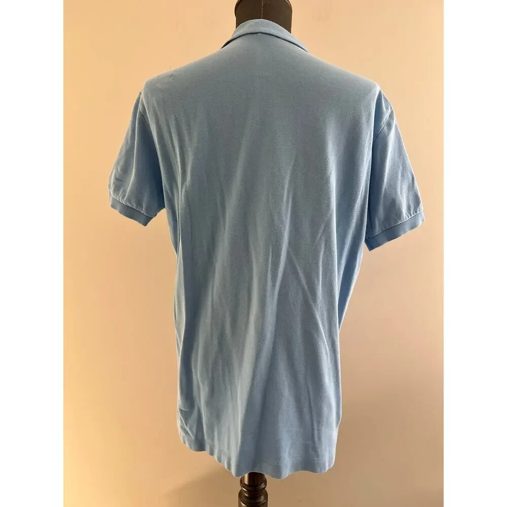 Polo Ralph Lauren 100% Pique Cotton Collared Shirt Baby Blue Size Large SG